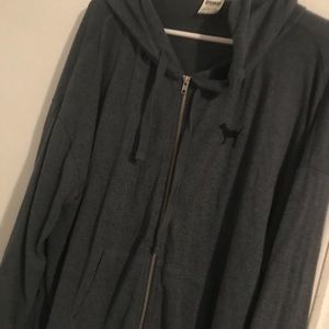 Blue/grey soft zip up Pink hoodie